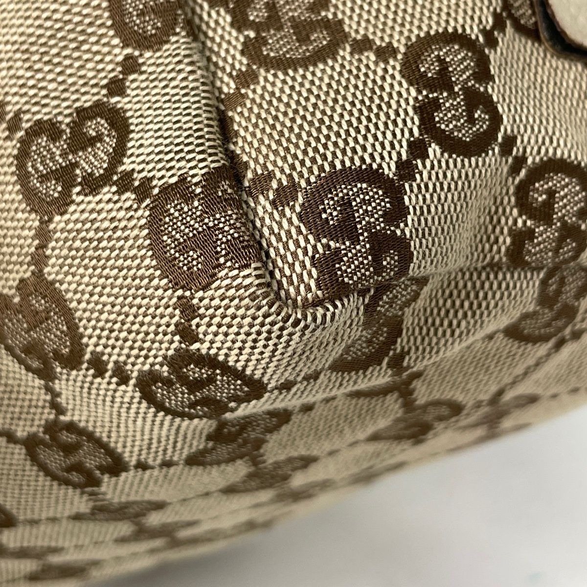 グッチ GUCCI ハンドバッグ GG柄 GGキャンバス ベージュ ホワイト 124542 レディース 【中古】