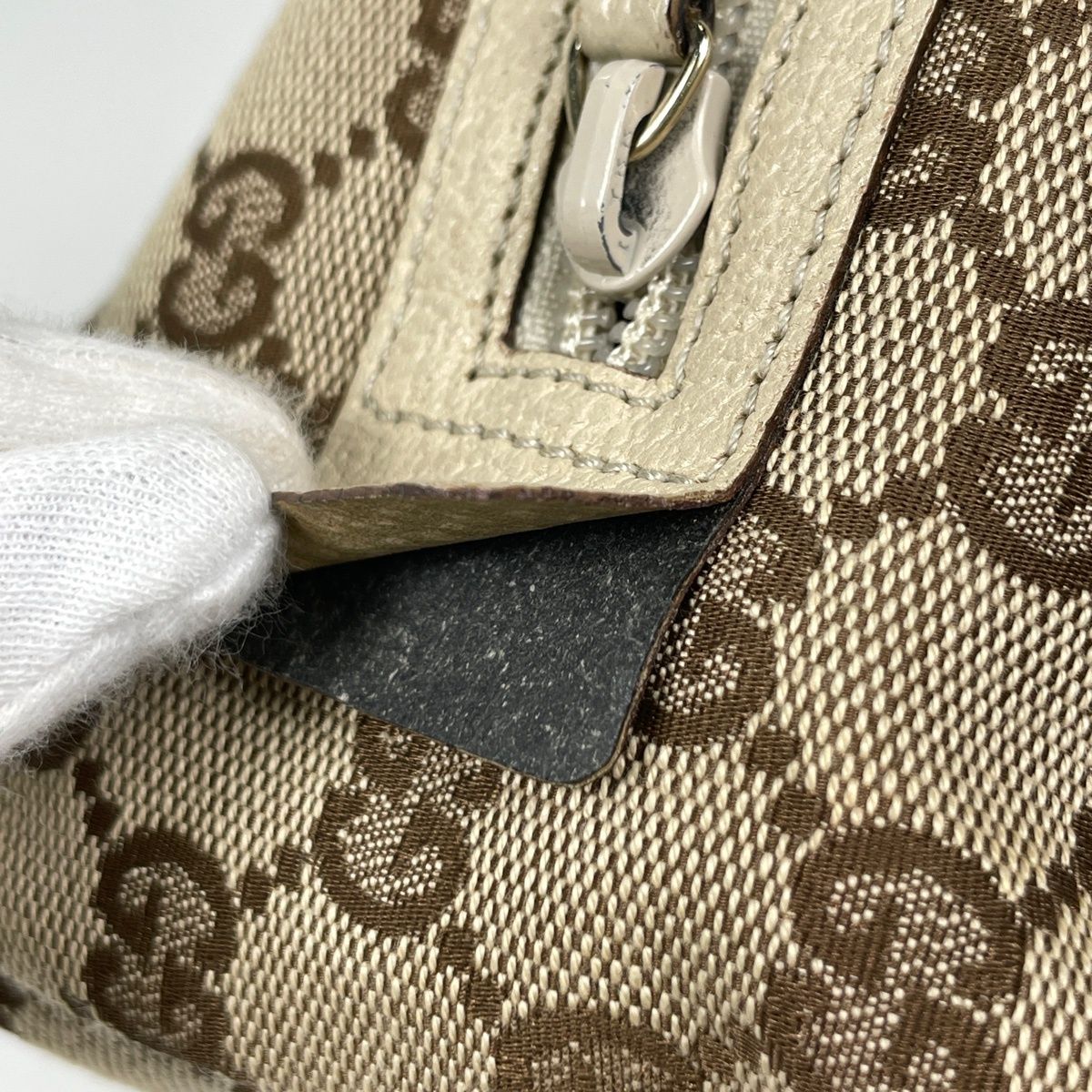 グッチ GUCCI ハンドバッグ GG柄 GGキャンバス ベージュ ホワイト 124542 レディース 【中古】