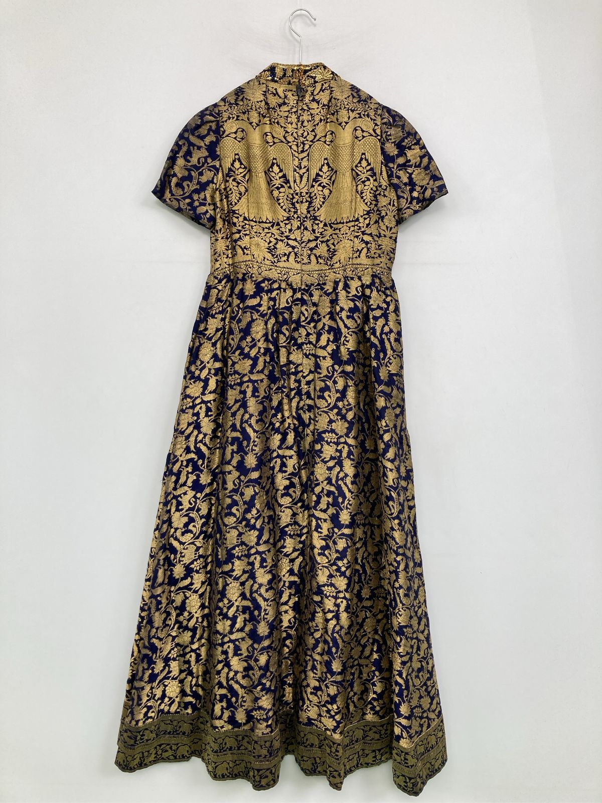 HANAE MORI ハナエモリ ドレス ブルー 花柄・ボタニカル柄 刺繍 半袖