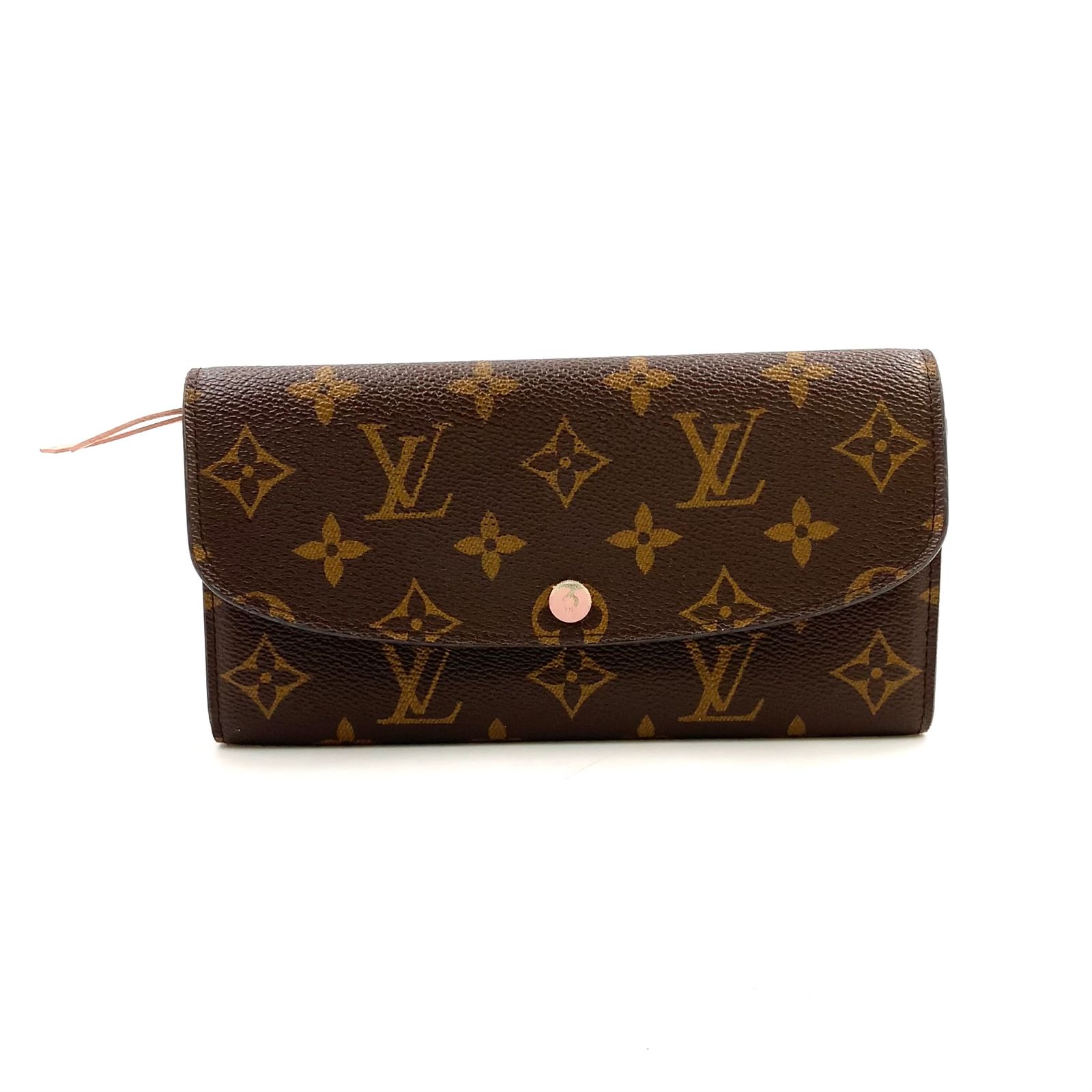 【新着】LOUIS VUITTON ポルトフォイユ エミリー モノグラム モノグラム ローズバレリーヌ レザー、PVC ブラウン、ライトピンク 二つ折り長財布 ゴールド M61289