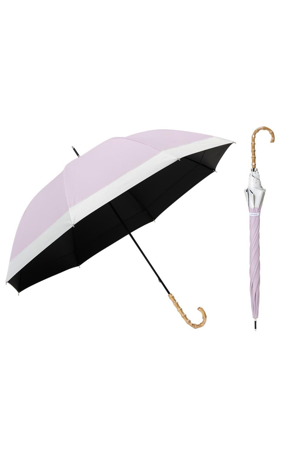 [matti totti ++] 日傘 長傘 晴雨兼用 レディース 8.ライラックピンク×ホワイト 親骨 58cm [P-X0013B-9080]