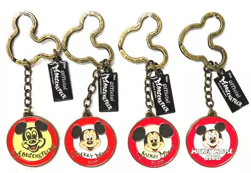 中古】キーホルダー ミッキーマウス キーチェーン4個セット