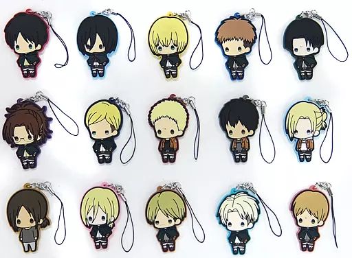 【中古】ストラップ(キャラクター) 全15種セット 「進撃の巨人 ラバーストラップコレクション」