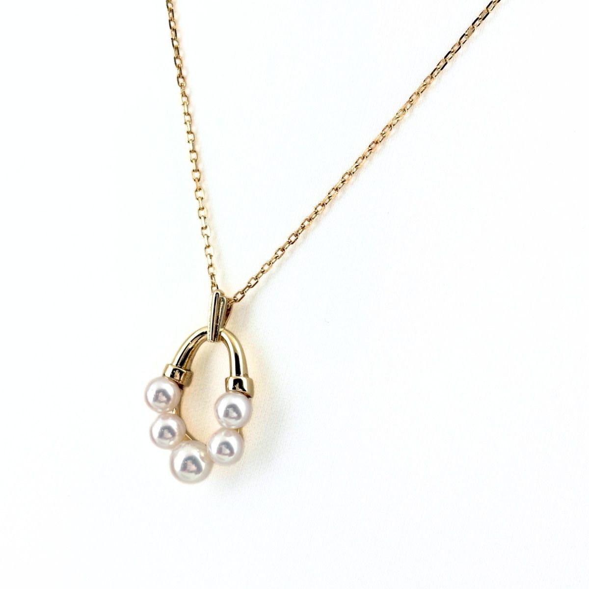 ミキモト MIKIMOTO パール ネックレス YG イエローゴールド 真珠 ネックレス K18 パール レディース 【中古】