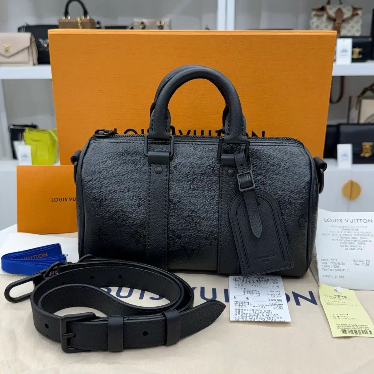 ほぼ新品 ルイヴィトン ミッドナイト キーポル バンドリエール 25 クロスバッグ