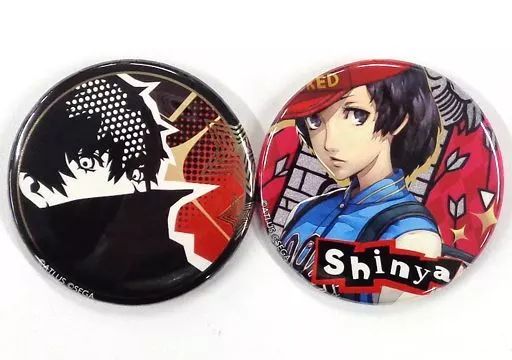 【中古】バッジ・ピンズ 織田信也 メタル風缶バッチ2個セット 「楽天コレクション ペルソナ5 ザ・ロイヤル」 D-21賞