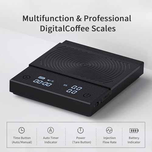 TIMEMORE タイムモア Black Mirror Basic 2.0 コーヒー スケール 高精度 計量器 精度0.1g 測量範囲0.5ｇ-2000g タイマー機能付き はかり オートオフ機能付き ブラック★