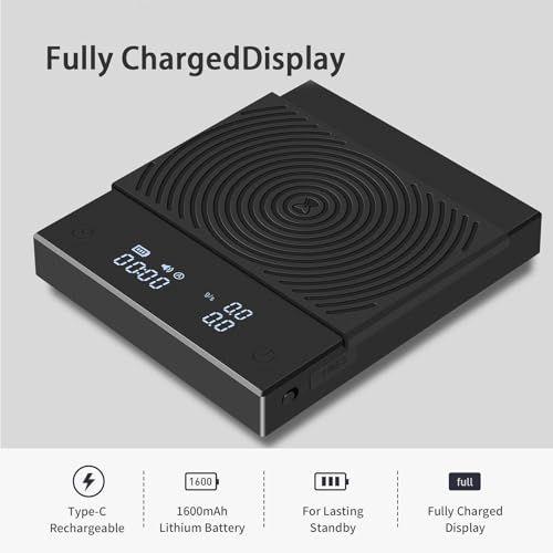 TIMEMORE タイムモア Black Mirror Basic 2.0 コーヒー スケール 高精度 計量器 精度0.1g 測量範囲0.5ｇ-2000g タイマー機能付き はかり オートオフ機能付き ブラック★