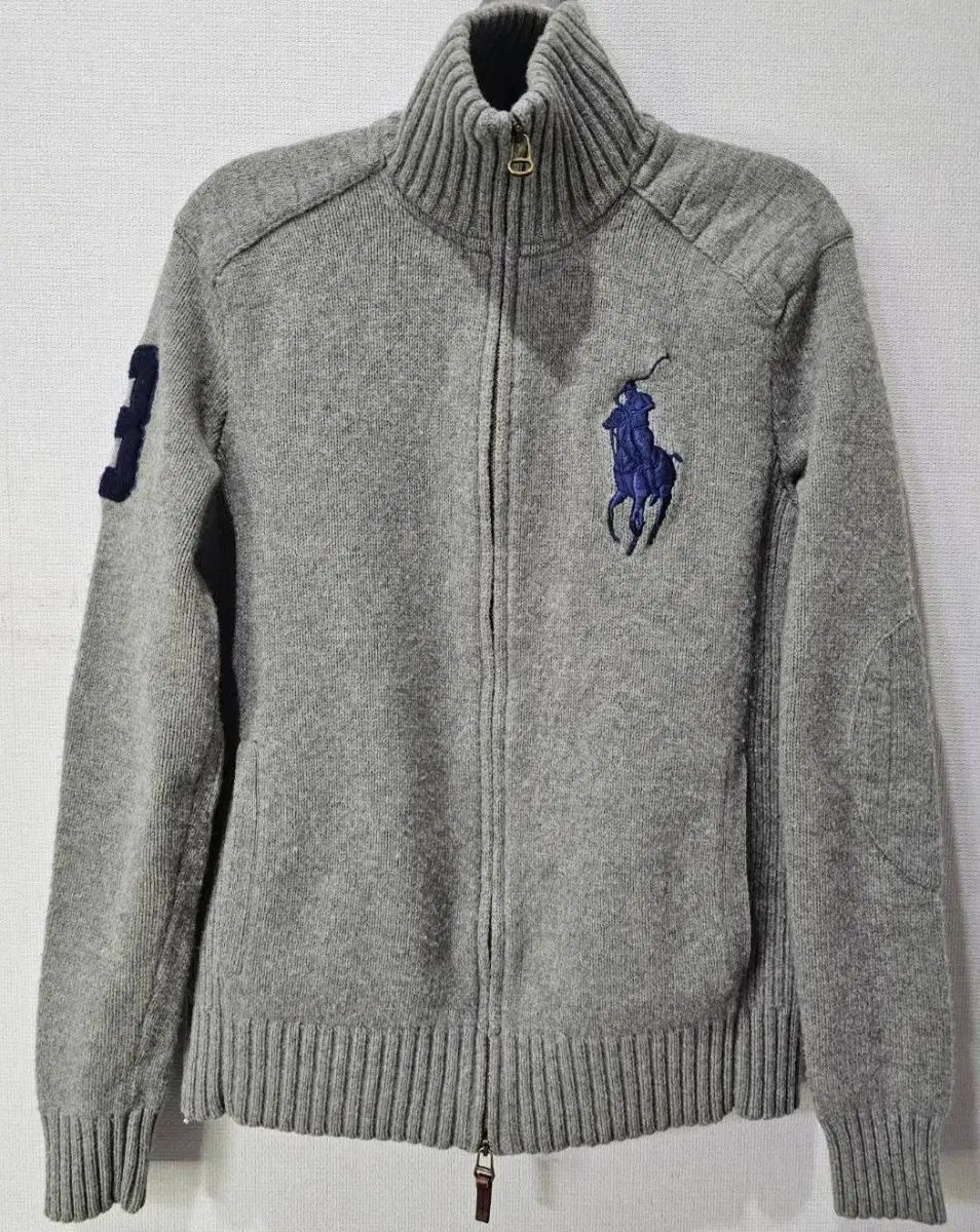 ポロ POLO ビックポニー グレー ニットジップアップ 90 95