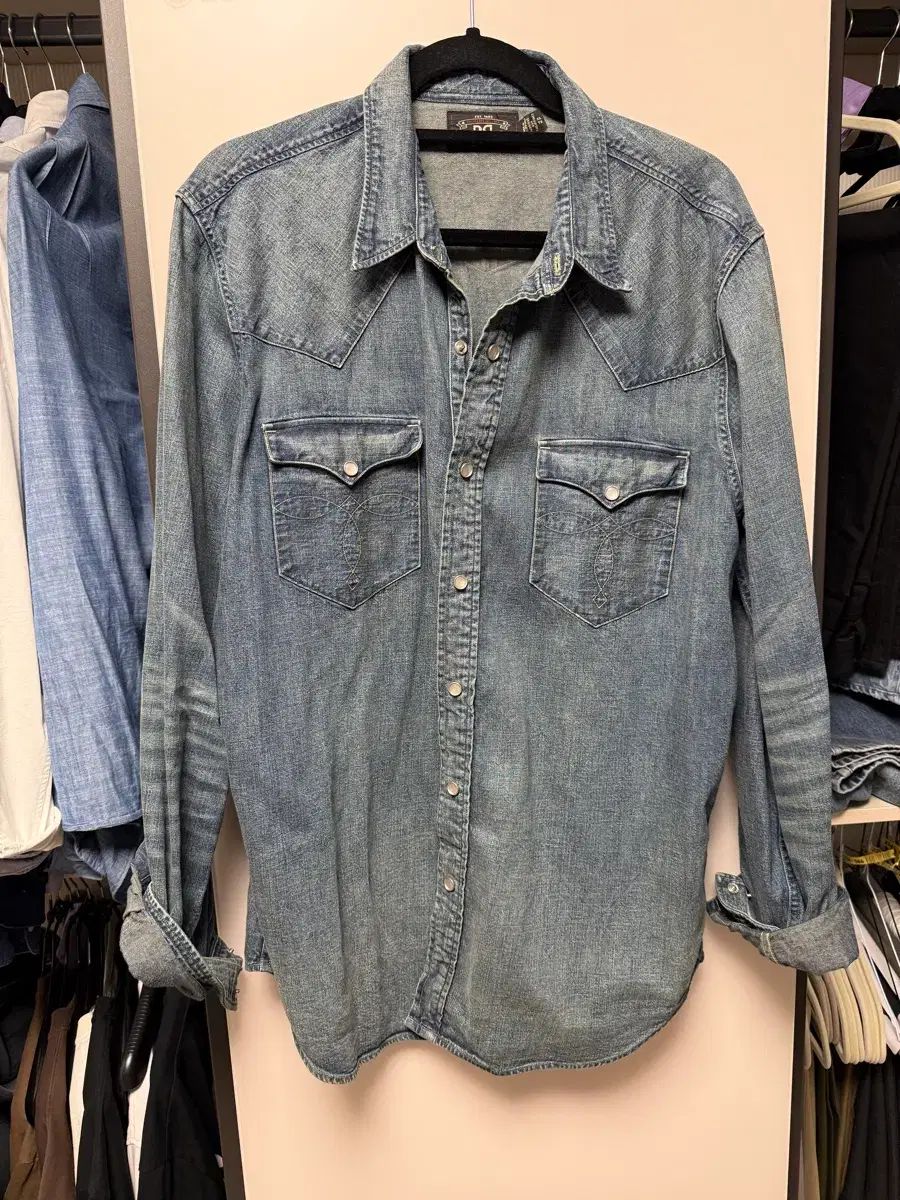 RRL / ウェスタンシャツ 3種 (まとめ出品) インディゴ ライトブルー ブラック / XL
