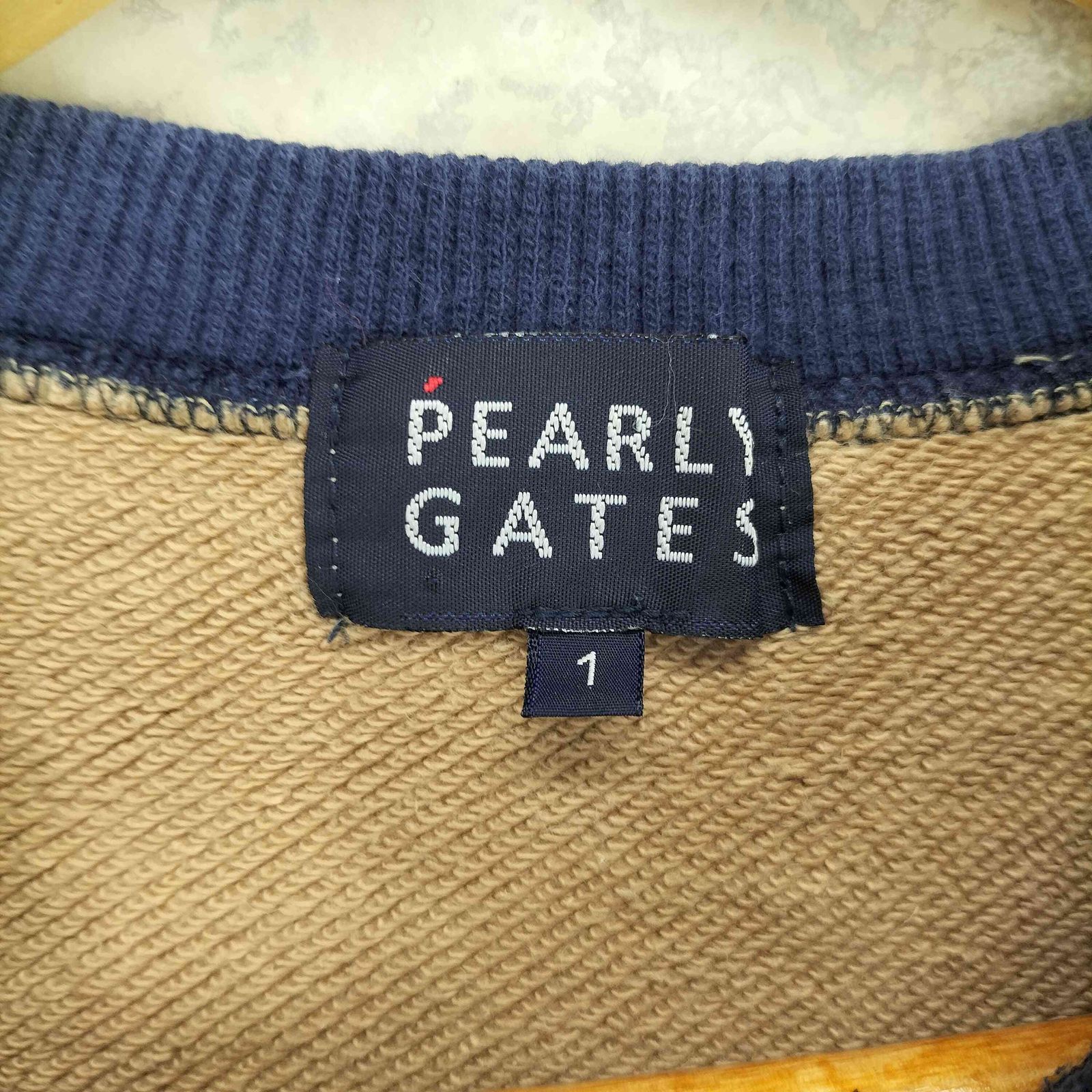 パーリーゲイツ PEARLY GATES 星条旗 フロント刺繍クルーネック