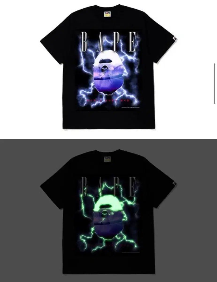 A BATHING APE リミテッド ライトニング 半袖Tシャツ 正規品
