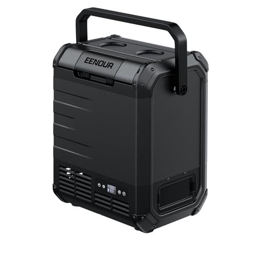 EENOUR 車載冷蔵庫 D10 10L -20℃?10℃ バッテリー内蔵可能 小型 両開きフタ コンプレッサー式 5WAY電源対応 AC100V DC12V/24V 電池 ポータブル冷蔵庫 コードレス式 急速冷凍 省エネ 静音 軽量 コンパクト LCD温度表