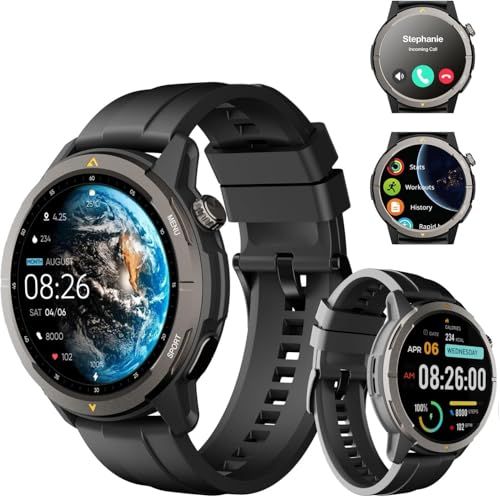 スマートウォッチGPS内蔵 【2025年業界最新傑作AGM Legion】1.43インチAMOLED大画面 Bluetooth通話機能付き iPhone対応活動量計 腕時計 着信・メッセージ通知 音楽再生 スポーツウォッチ 100種類運動モード 24時間心Ju