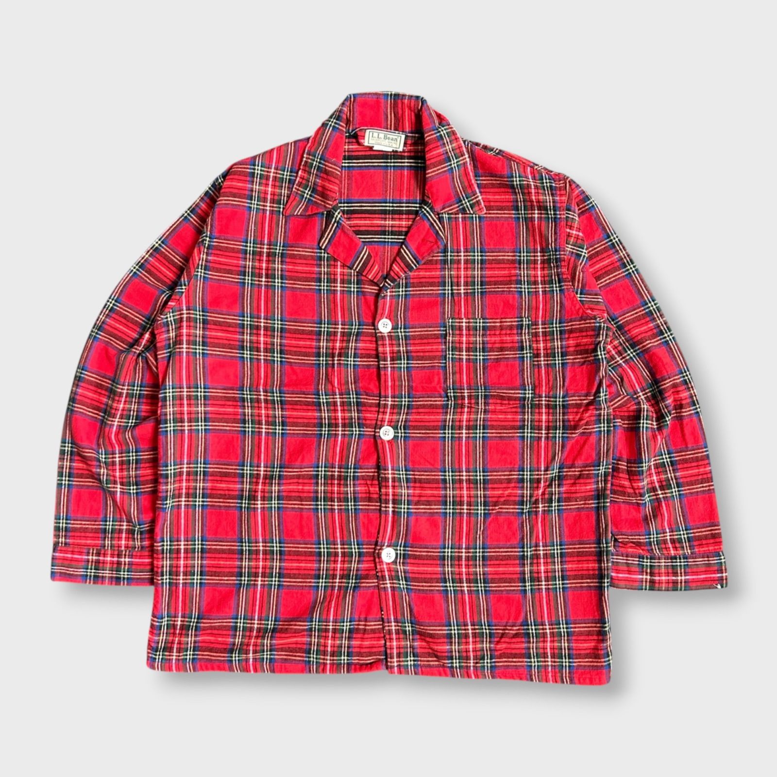 1980's L.L.Bean check pattern pajama shirt