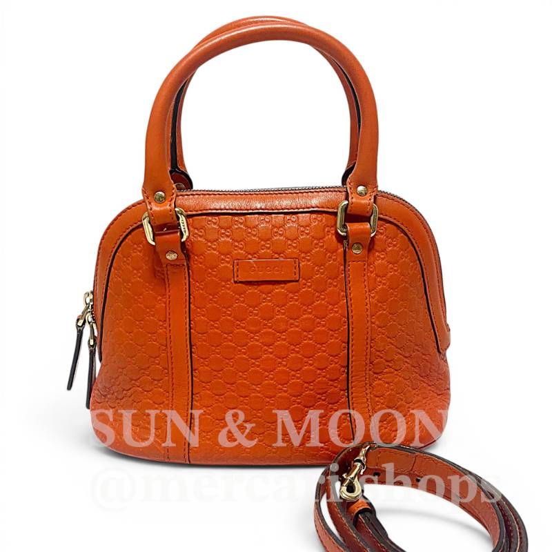 GUCCI グッチ マイクログッチシマ 2way ショルダーバッグ ハンドバッグ オレンジ TJ267