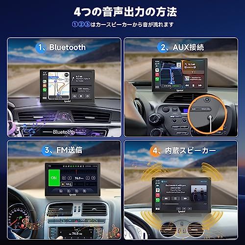 【新品】Spedal ディスプレイオーディオ ワイヤレス CarPlay＆Android Auto対応 1080Pバックカメラ カーナビ 7インチ ミラーリング機能 Androidナビ Bluetooth AUX FMトランスミッター マップ e18fa97e