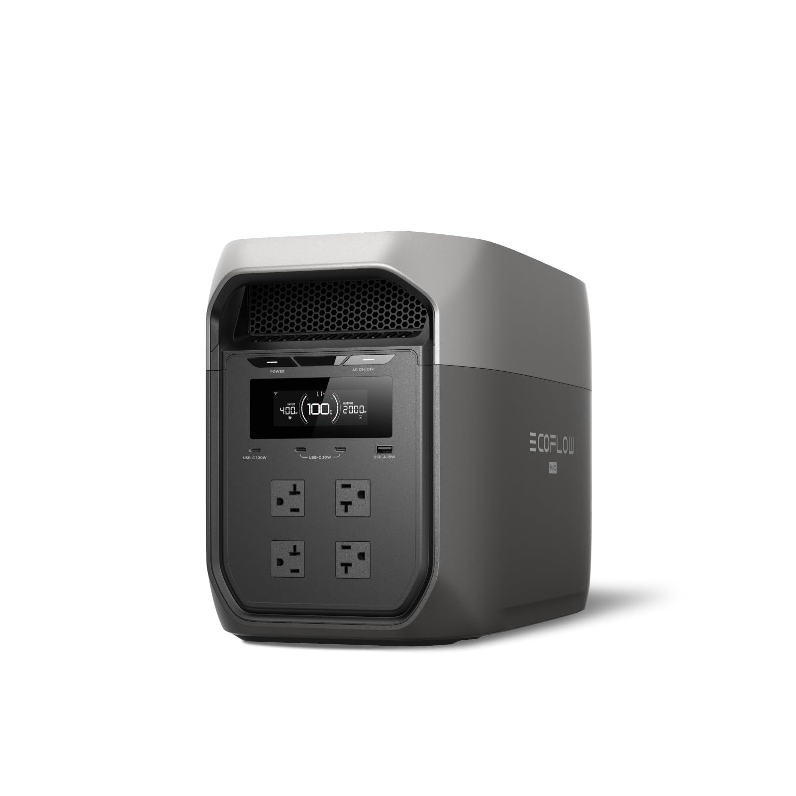 EcoFlow ポータブル電源 DELTA 3 Max 2048Wh 大容量 2000W定格出力 (瞬間最大4400W) エコフロー リン酸鉄リチウム 10年長寿命 車中泊・アウトドア・防災・停電対策に最適 純正弦波 AC出力 アプリ遠隔操作対応ys