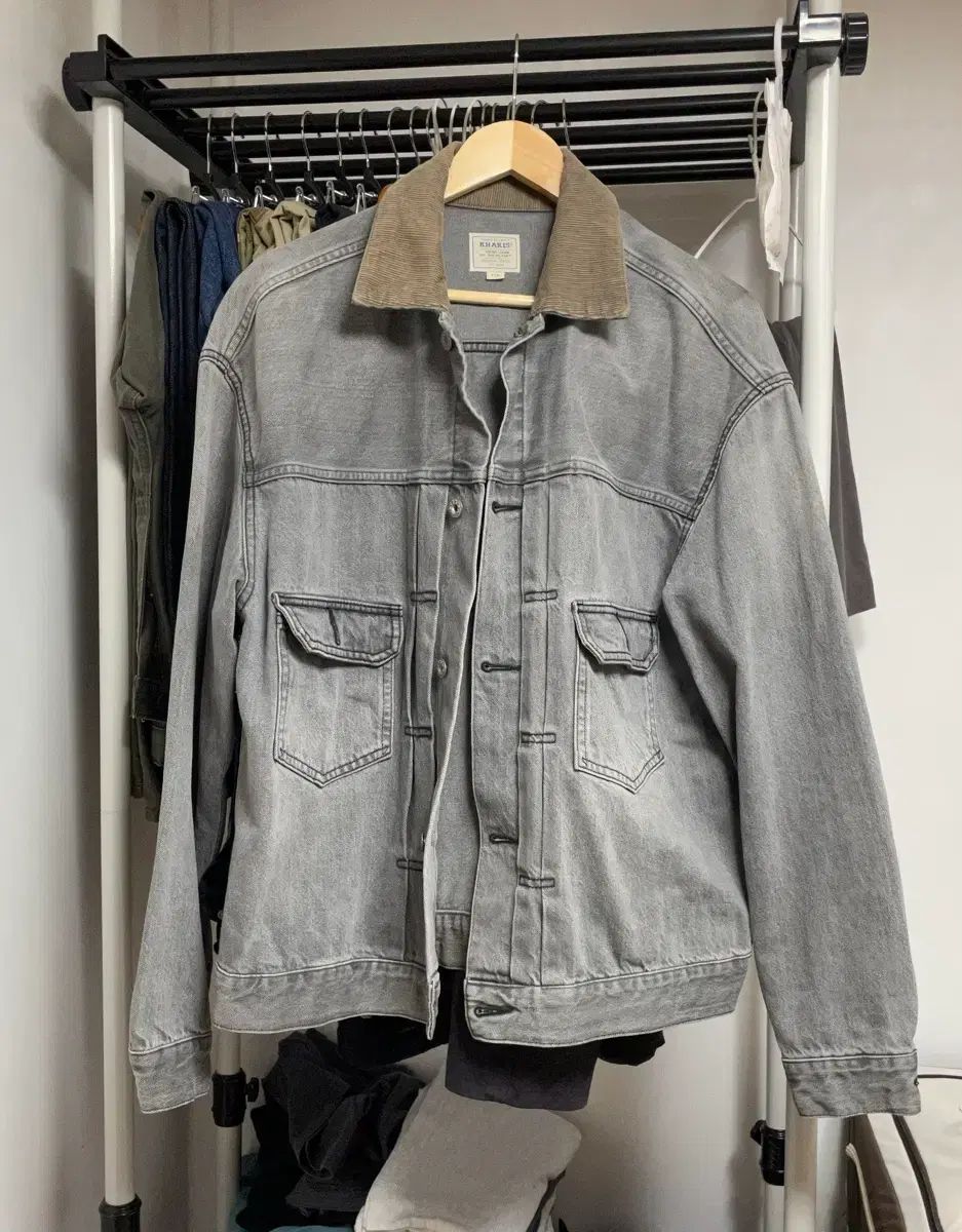 カーキデニムジャケット(L)