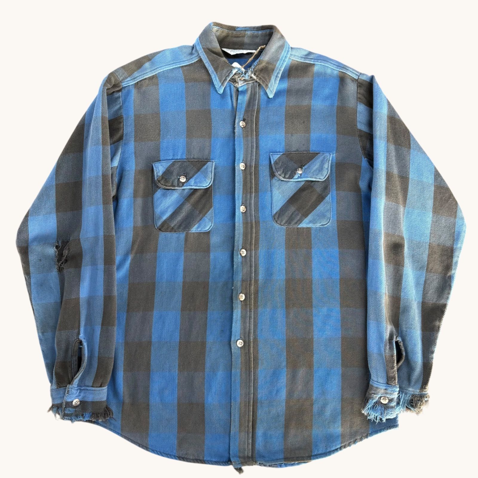 NICE BORO!!】80s FIVE BROTHER ブロックチェック ヘビーネルシャツ