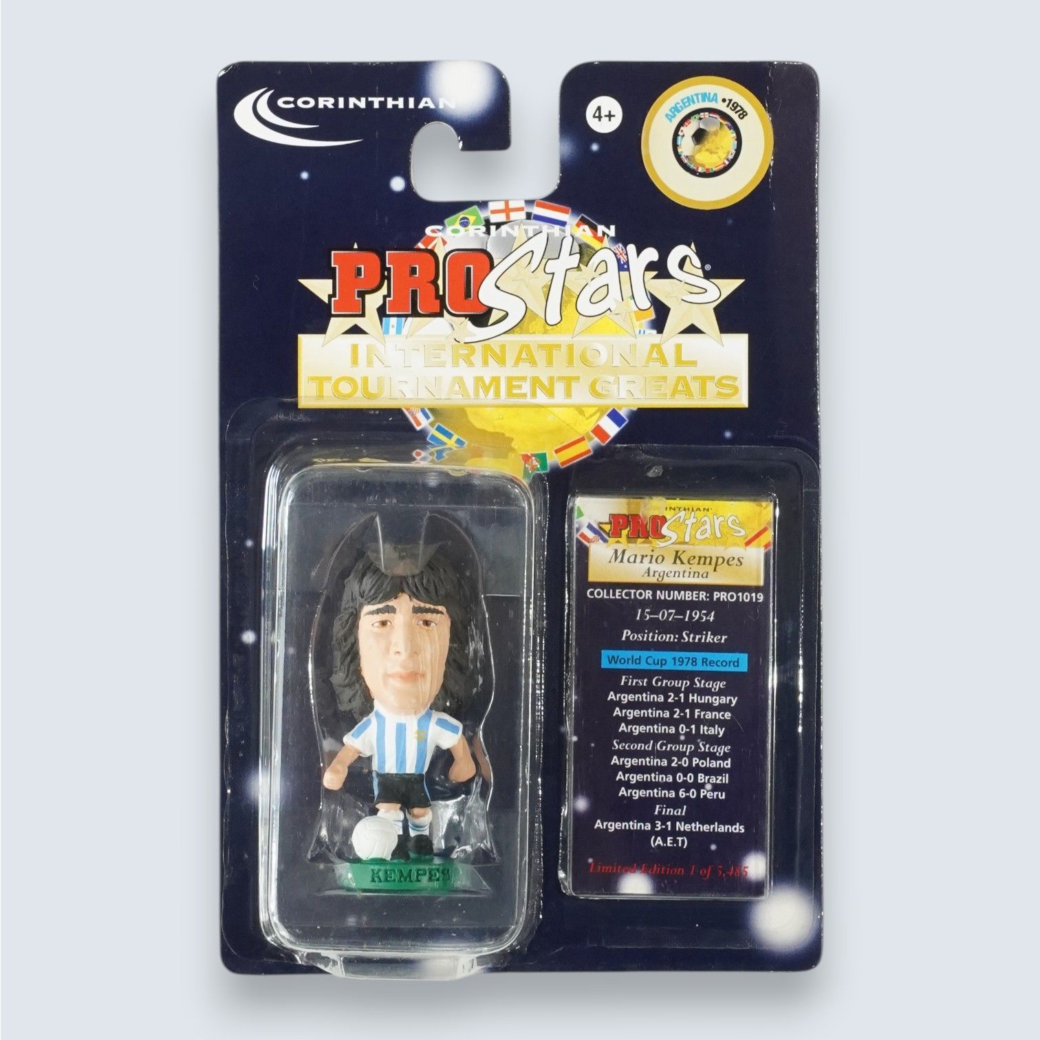 245★サッカー★mario kempes★prostars★フィギュア マリオ・ケンペス アルゼンチン代表 1978 Corinthian ProStars PRO1019