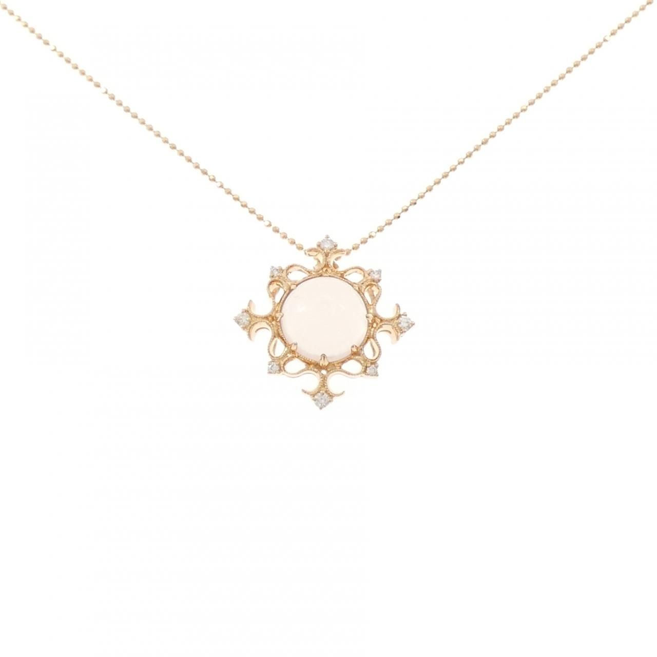K18PG ローズクオーツ ネックレス 4.12CT