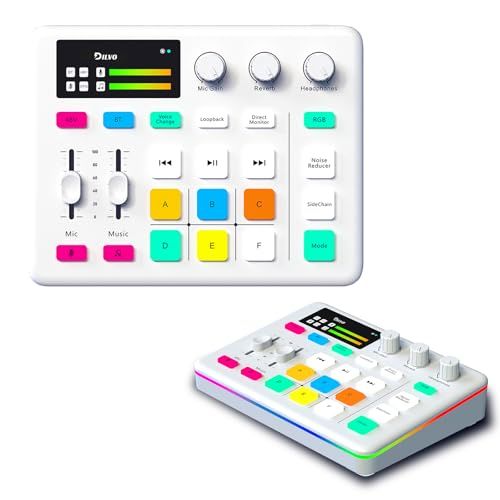 [DILVO] ディルヴォ ゲーミング オーディオ ミキサー オーディオインターフェース Bluetooth対応 PC PS4 PS5 iPhone スマホ対応 ポッドキャスト RGB機能付き ボイスチェンジャー カスタム効果音 ライブ配信 機材 実況 XJu