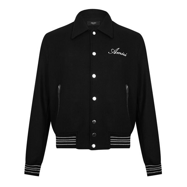 アミリ メンズ アウター ジャケット・ブルゾン ウール ジャケット AMIRI Bones Wool Varsity Jacket Black 001 ブラック
