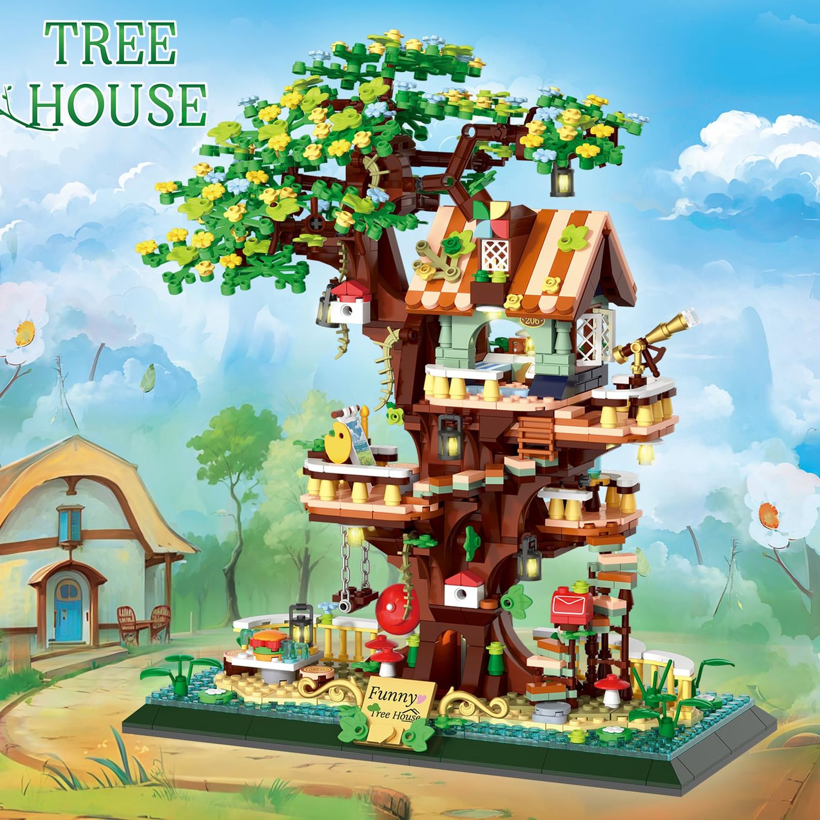 新品 LULUFUN ツリーハウス ブロック おもちゃ Tree House 樹上の家