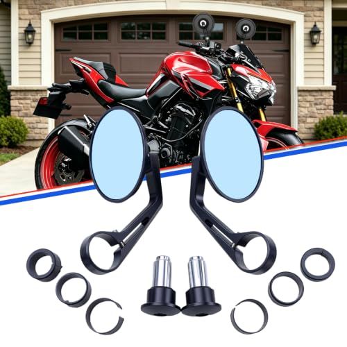 反射防止鏡面 バーエンドミラー オートバイミラー バイク用 ミラー CNC加工 汎用ミラー★