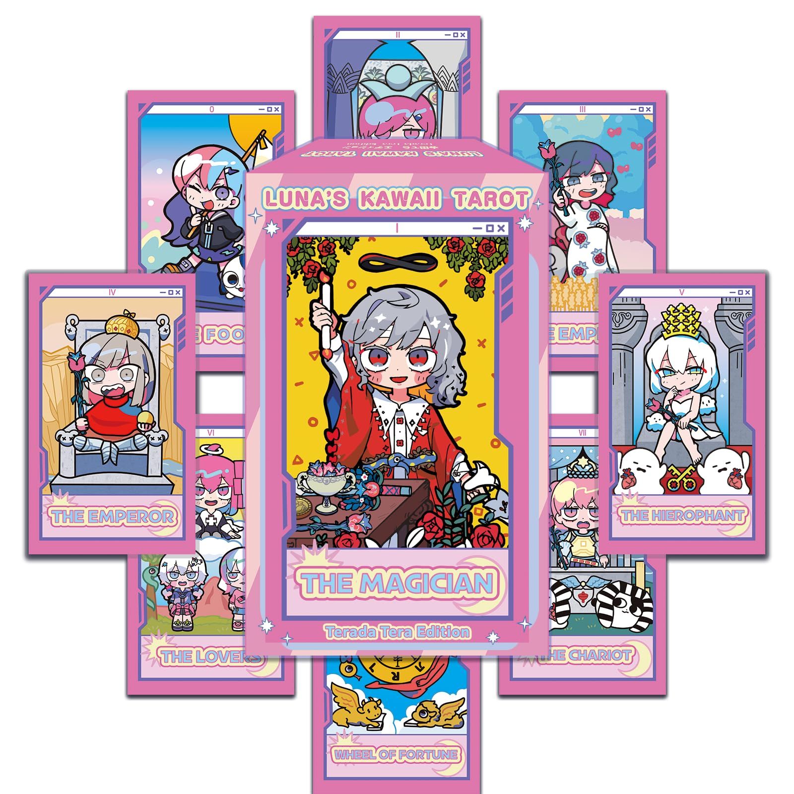 新品 ルナズ かわいい タロット 寺田てら エディション LUNA's Kawaii Tarot Terada Tera Edition 初心者向け ウエイト版準拠【日本語解説書付】