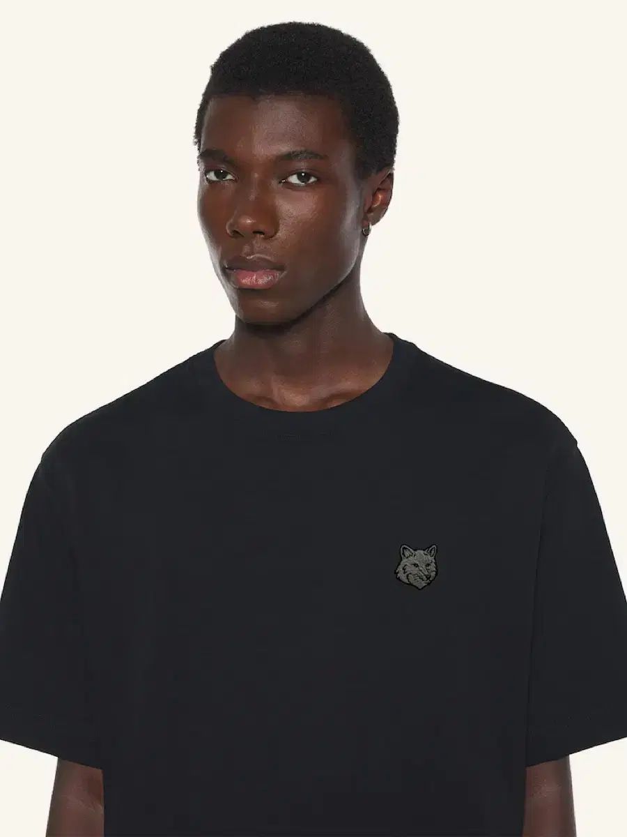 メゾンキツネ ボールド ロゴ 半袖 Tシャツ ブラック XL