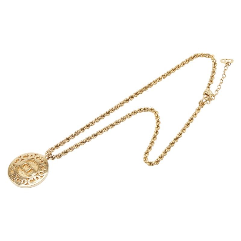ディオール CDロゴ ネックレス ゴールド メッキ レディース Dior【1