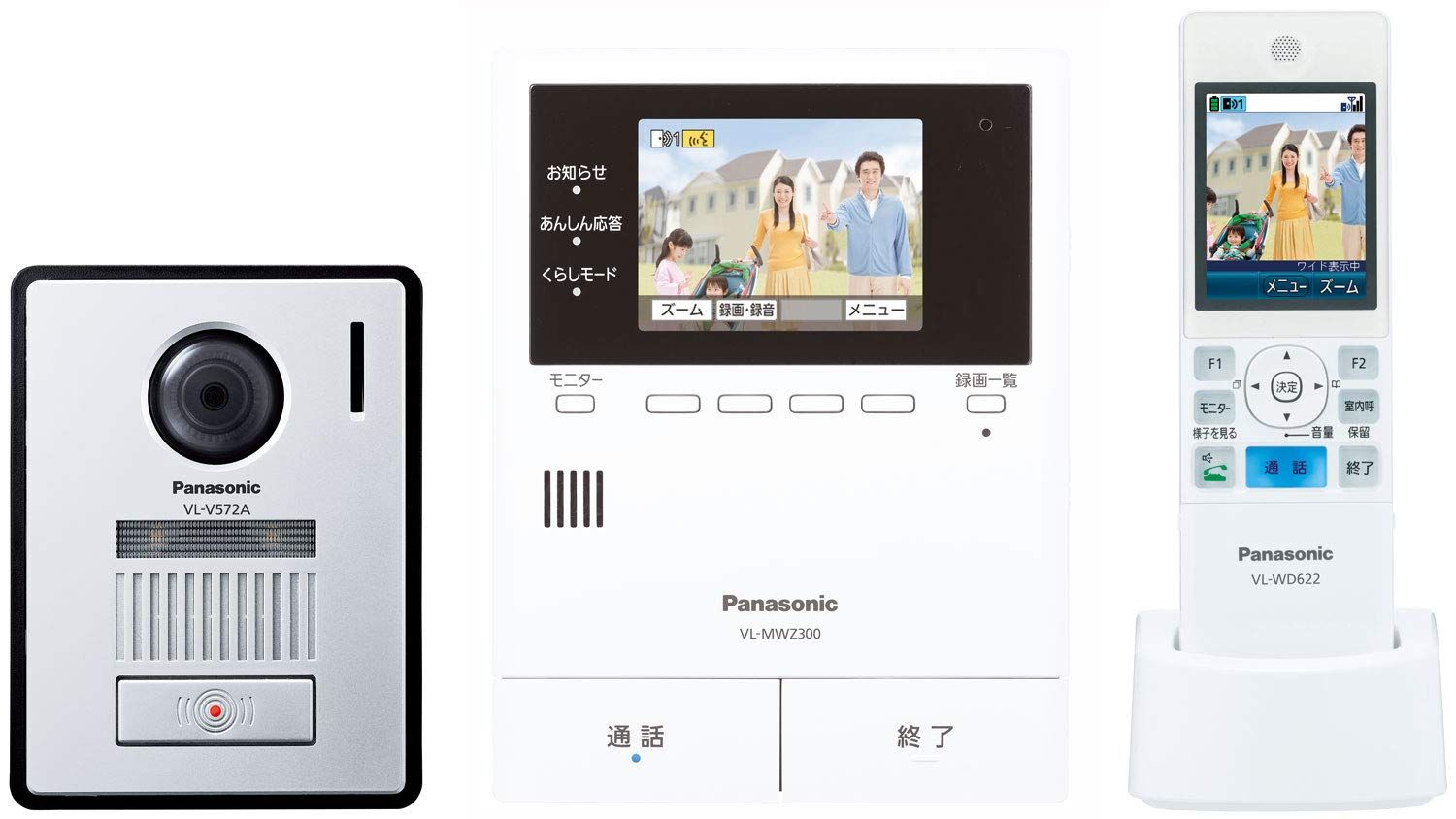 パナソニック ワイヤレスモニター付き テレビドアホン 30万画素 LEDライト搭載 あんしん応答対応 どこでもドアホン VL-SWZ300KF★