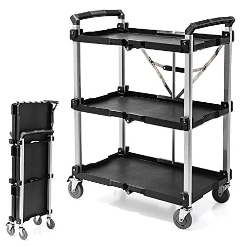 サンワダイレクト ツールワゴン キャスター付き 3段 折りたたみ 総耐荷重135kg 1個 軽量 100-CART011pms 9c78d2c3