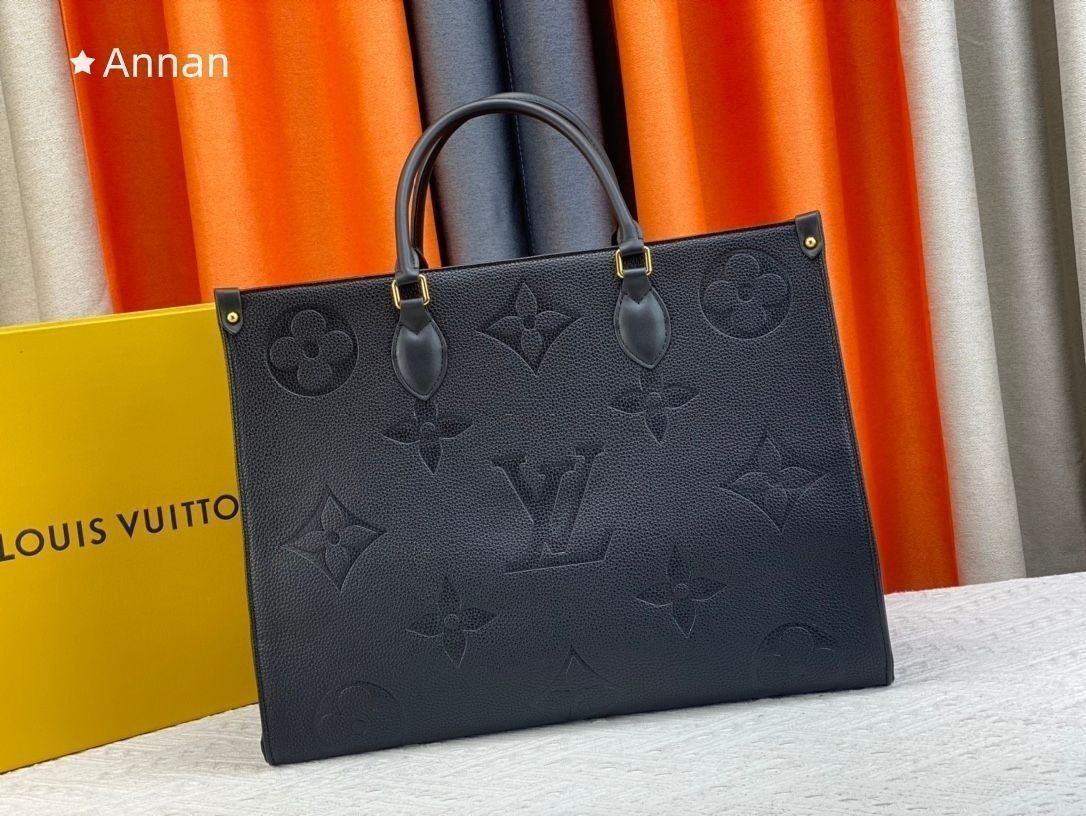 送料込☆ ルイヴィトン LOUIS VUITTON ハンドバッグ モノグラム アンプラント オンザゴー GM ノワール M44925 ユニセックス モノグラムアンプラント