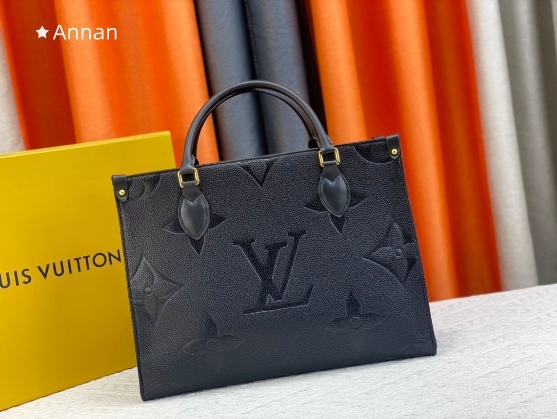 ルイ?ヴィトン LOUIS VUITTON モノグラム ハンドバッグ アンプラント オンザゴー MM M45595 ノワール レザー