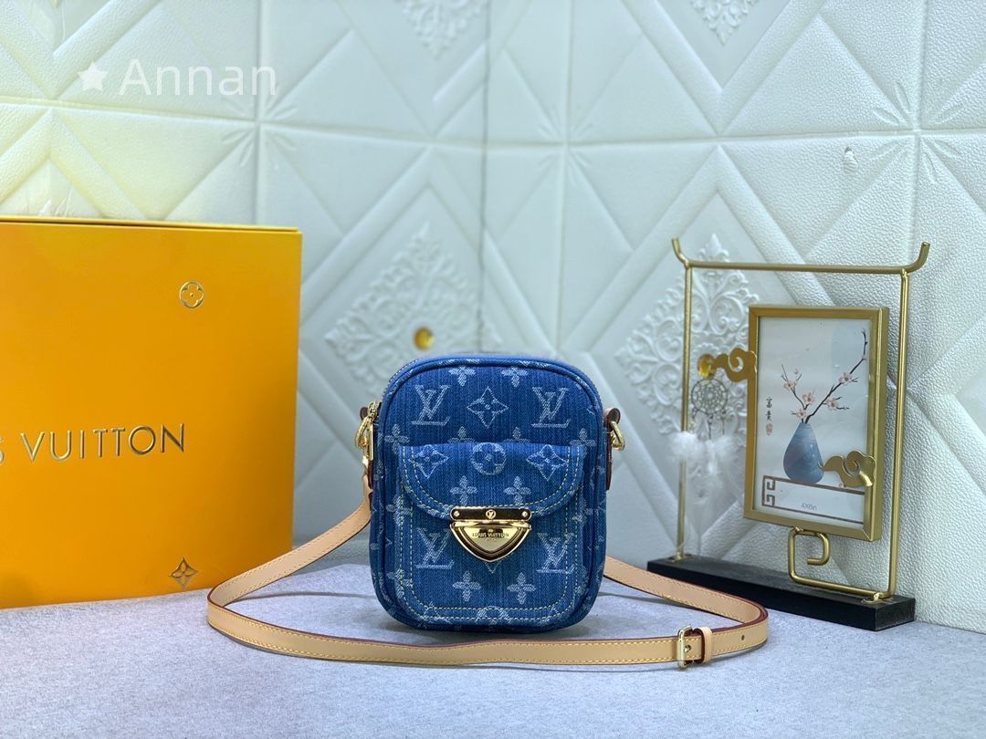 【超美品】 LOUIS VUITTON ルイヴィトン ショルダーバッグ ポシェット?フェアファックス モノグラムデニム ショルダーバッグ