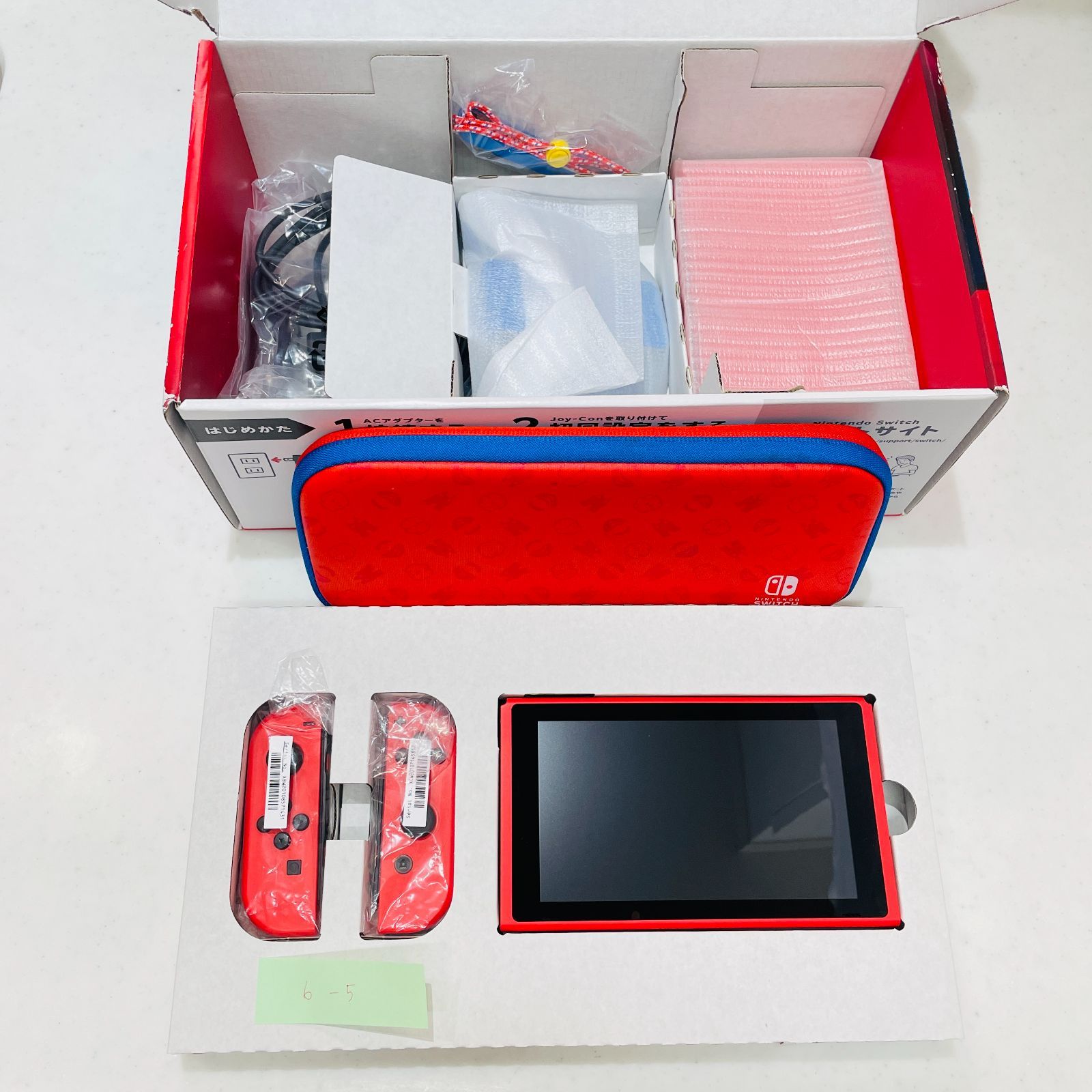 Nintendo Switch マリオレッド×ブルー バッテリー強化　完品　美品 付属品完備 美品 マリオレッド×ブルー セット Nintendo Switch 新型