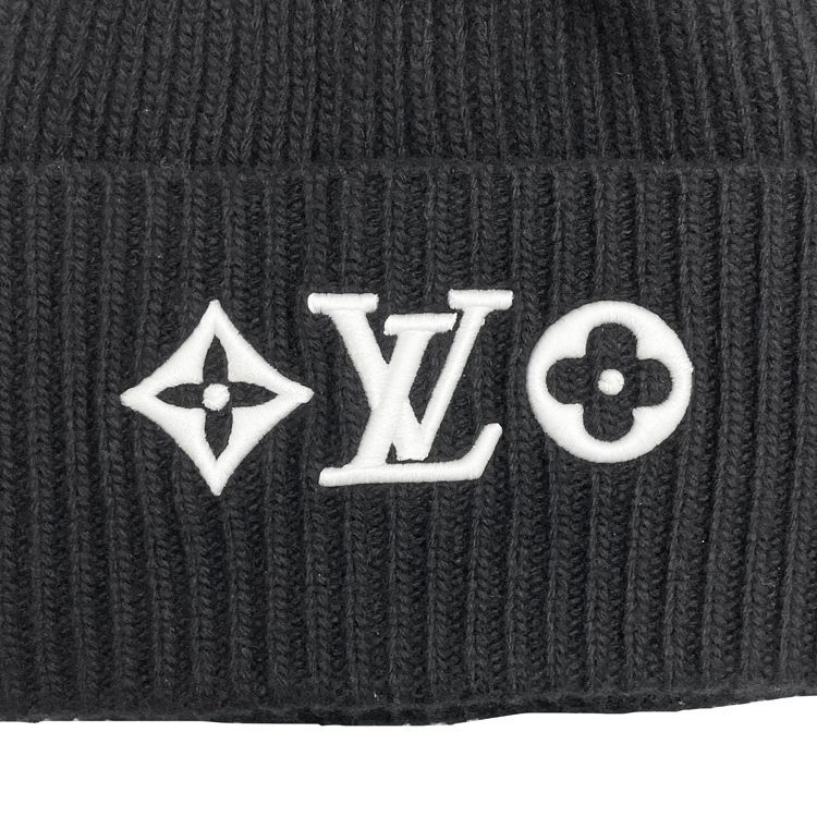 LOUIS VUITTON ルイヴィトン ビーニー LVヘッドライン S00 ノワール