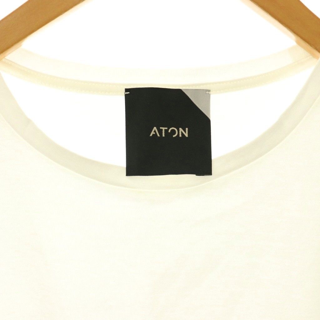 エイトン ATON ラウンドヘムTシャツ カットソー 半袖 02 ホワイト /HK