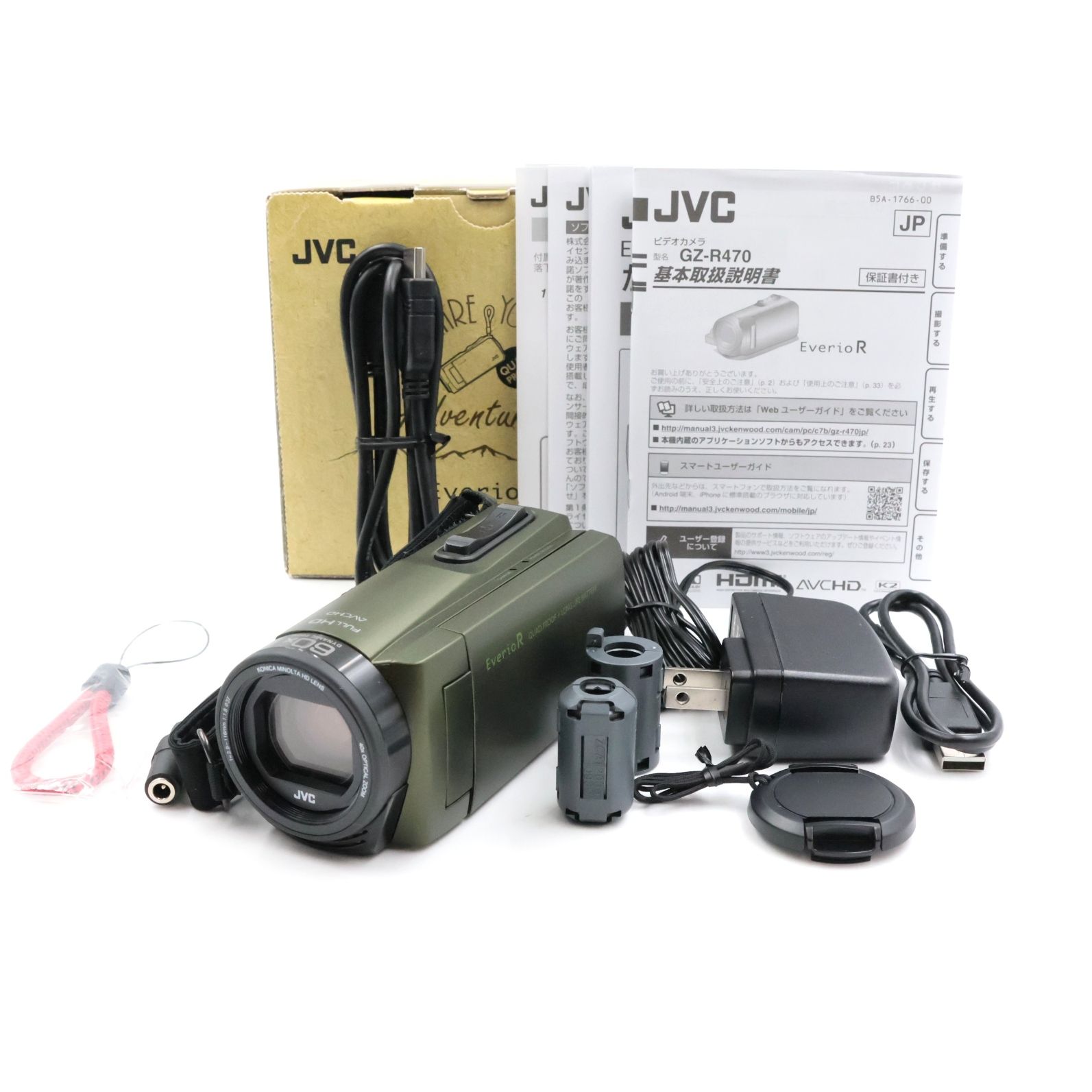 ■良品■ Kenwood Everio R GZ-R470-G カーキ JVC ビデオカメラ