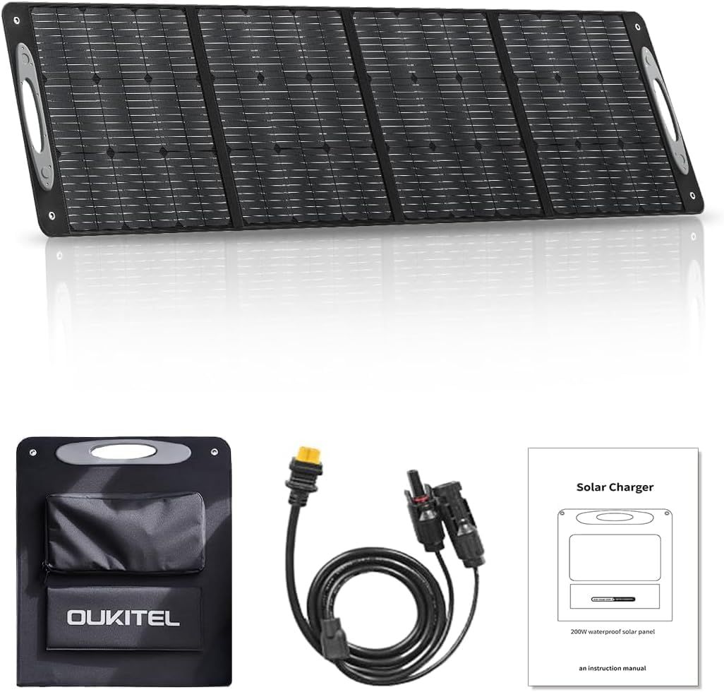 OUKITEL 100W 折りたたみ式 ソーラーパネル 太陽光パネル IP67 防水防塵 ポータブル電源用 高出力 充電効率アップ 太陽光発電 停電対策 アウトドア キャンプ 車中泊Ju