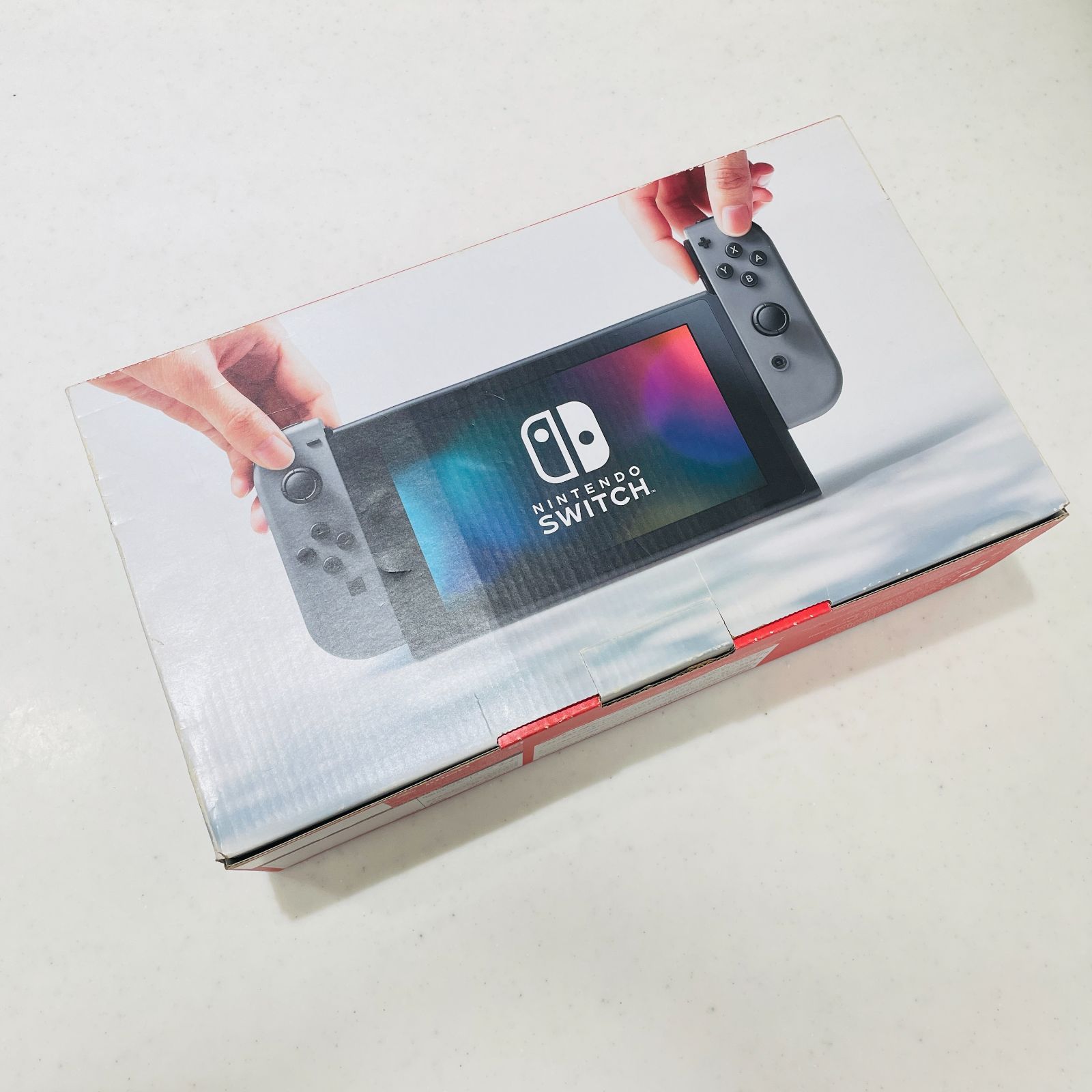 箱付 HAC-001 Nintendo Switch グレー 旧型 初期型 液晶ベゼル小キズ