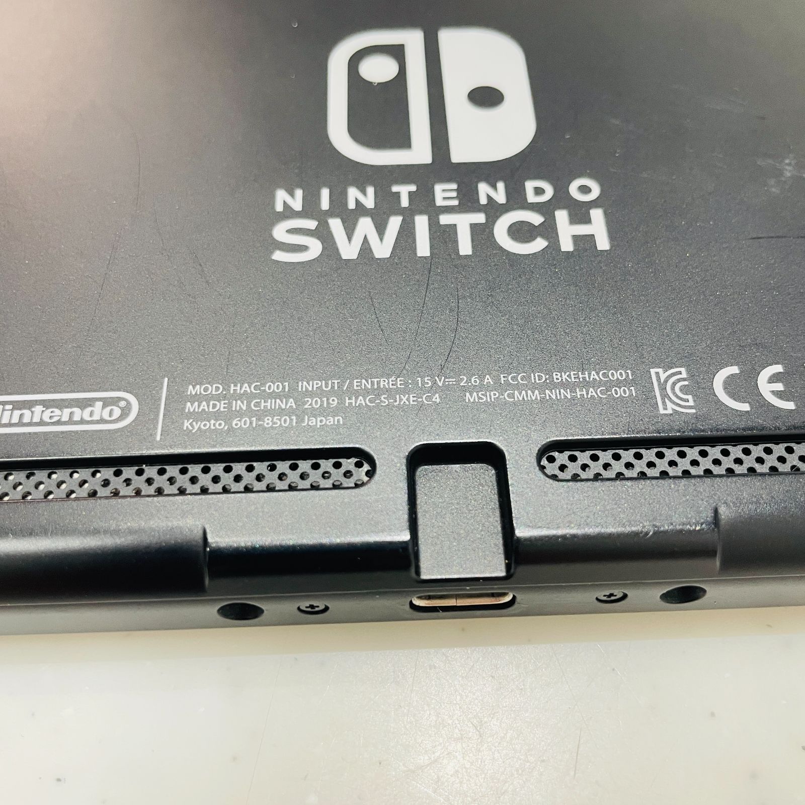 箱付 HAC-001 Nintendo Switch グレー 旧型 初期型 液晶ベゼル小キズ