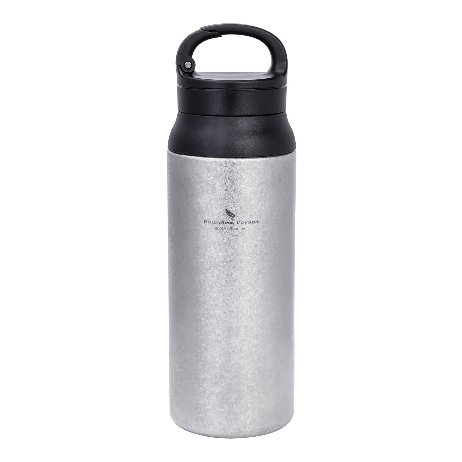 Boundless Voyage チタンボトル 水筒 二重構造 真空断熱 保冷 保温 600ml ボトル 軽量 丈夫 錆びない 抗菌 水筒 ハンドル付き 持ち運び コンパクトマグボトル 日常使用 アウトドア キャンプ用 Ti3010DJu