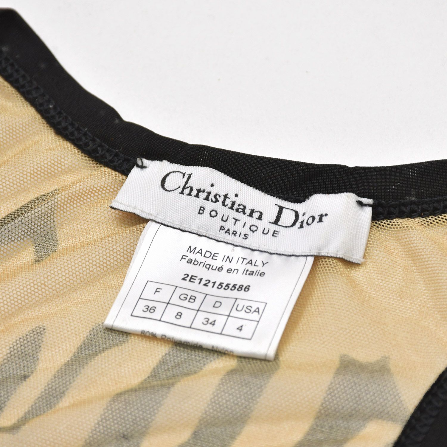 極美品 Christian Dior クリスチャンディオール メッシュタンクトップ