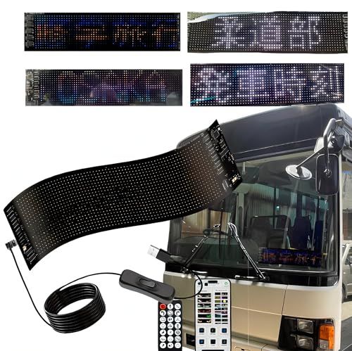 LED電光掲示板 観光バス 小型メッセージボード USB電源 アプリ対応 案内表示・インバウンド対応 【9.2?X37.4?】pms 64bfa0e1