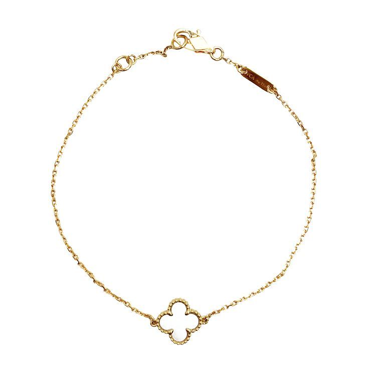 VanCleef&Arpels ヴァンクリーフ＆アーペル スウィート アルハンブラ シェル ブレスレット VCARF68800 マザーオブパール イエローゴールド 750YG 18KYG レディース