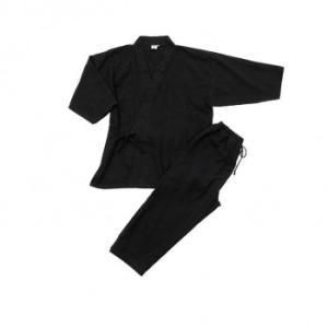 【新品・4営業日で発送】角野晒染 KADONO SARASHI SOME 和晒ガーゼ 作務衣 ドビー織 ブラック Mサイズ (2320253)